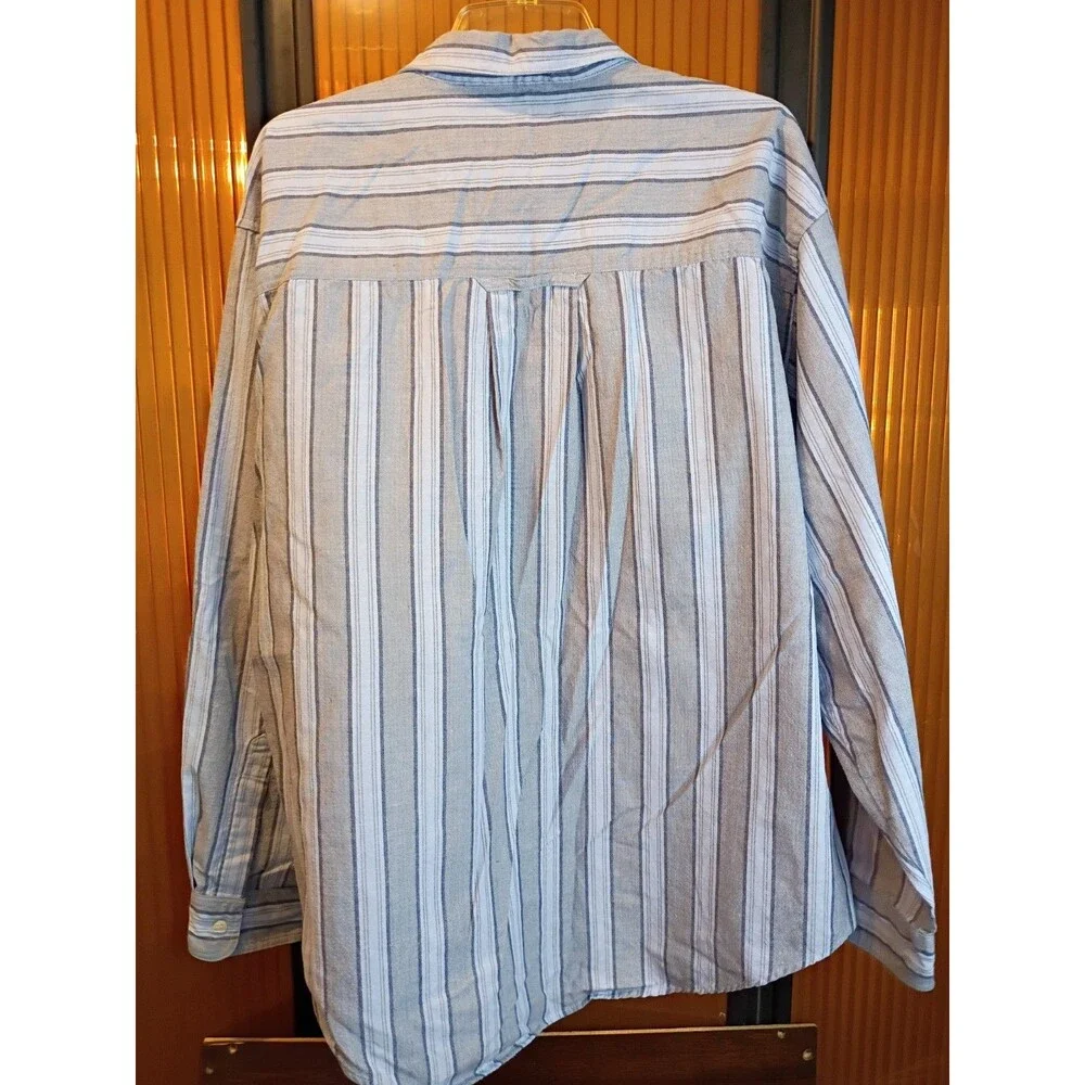 Men Levis Shirt Size XL Silver Label Button Down Blue Gray Striped